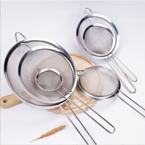 Kit 6 Peneira Grandes Coador Em Aço Inox 3 Tamanhos P M G Para Cozinha Promoção