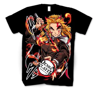 Camiseta Camisa anime Demon Slayer Kyōjurō Rengoku Akaza Adulto e infantil