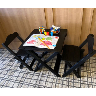 Jogo de Mesa 60x60 e 2 Cadeiras em Aço Dobrável para Restaurante