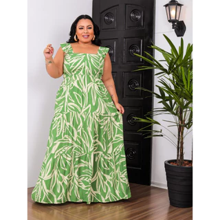 Vestido longo com alça plus size