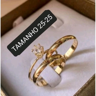 Par de alianças tradicional 4mm TAMANHO 25-25 moedas antigas Banhadas 18k Tungstênio