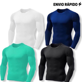 Camisas Masculina Térmica Proteção Uv Segunda Pele Do P Ao XG