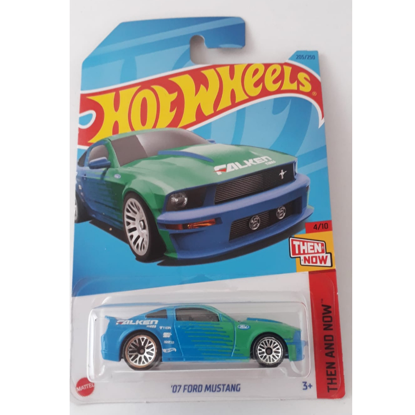 07 Ford Mustang - 2023 - Azul / Verde - Falken - 1/64 - Hot Wheels