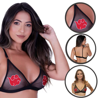 Sutiã De Tule Transparente com Bordado