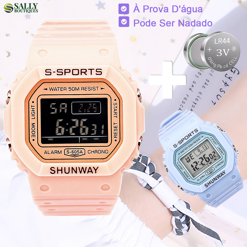 Relogio Digital A Prova D Água Relógio Pulso Feminino Lindos Original Digital Led Esportivo Cronômetro Original Infantil S605