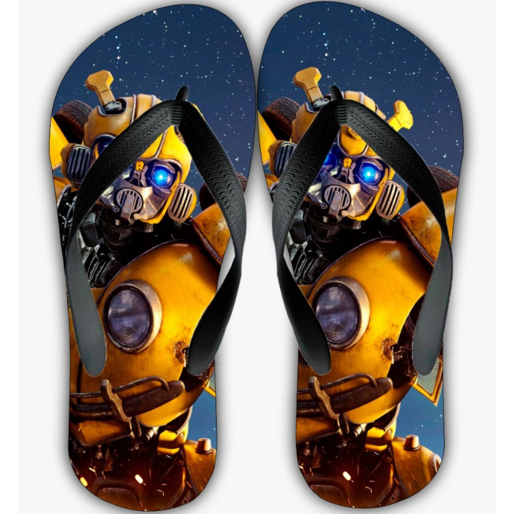 Chinelo Transformers Unissex Bumblebee Solado de Borracha