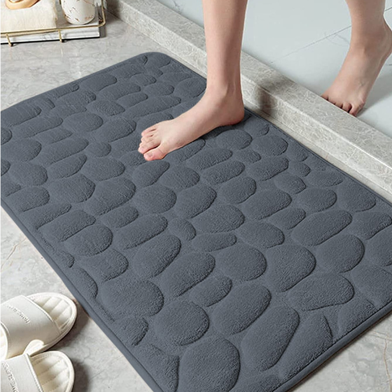 Tapete de banheiro decoração em relevo de paralelepípedos tapetes antiderrapantes em lavatório banheira, tapete de chão lateral, banheiro, decoração para o quarto