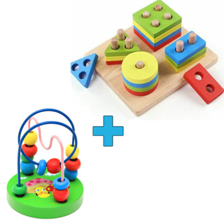 Kit Pedagógico Educativo Com 9 Jogos Madeira Nig Brinquedos em