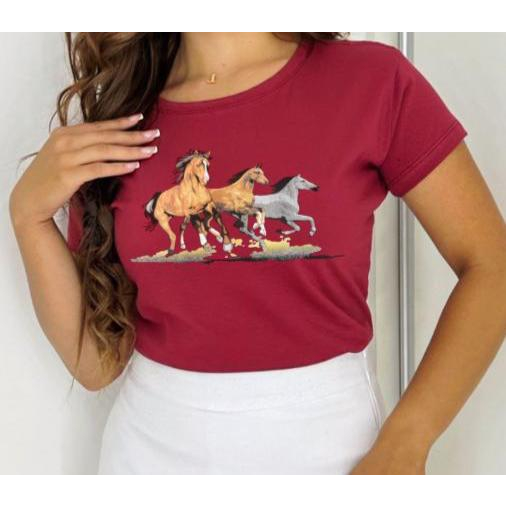 Camiseta Cavalo Country Blusa Rodeio Feminina Várias Modelos Vaquejada ...