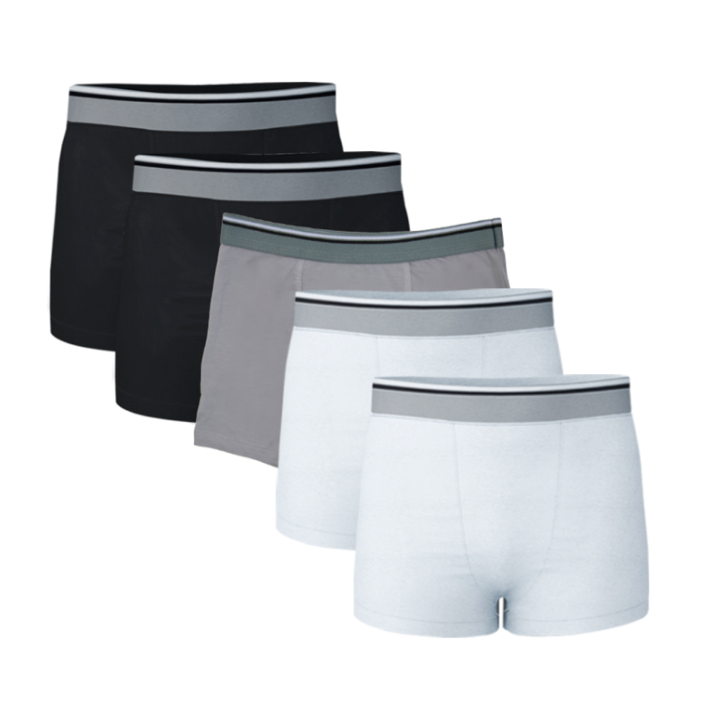 Kit 5 Cuecas Boxer Box Masculina Algodão Elastano Promoção