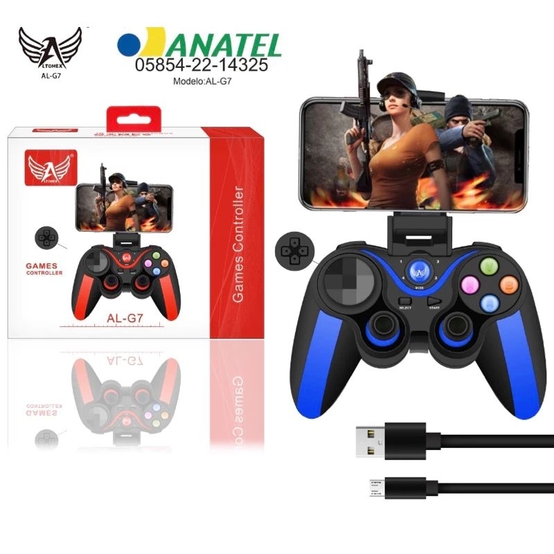 Controle de Jogo Bluetooth + Emulador + Cartão de Memoria 760 Jogos de  Super Nintendo Gamepad Celular Joystick Wireless Android