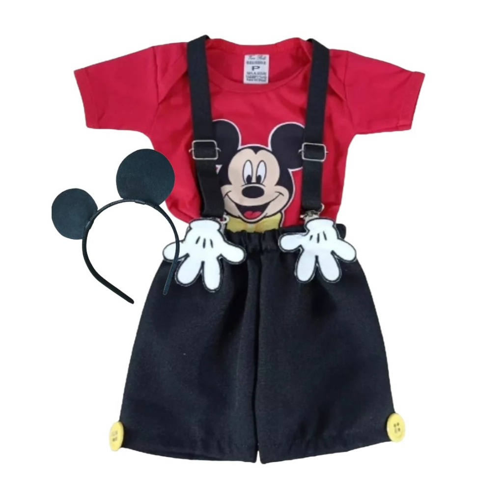 Fantasia Do Mickey Menino Conjunto Infantil Temático Completo C ...