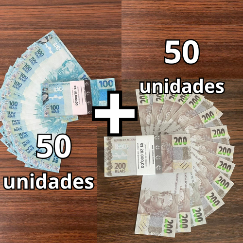 Cedulas cenograficas de 100 e 200 (sem valor ) kit de 50/50