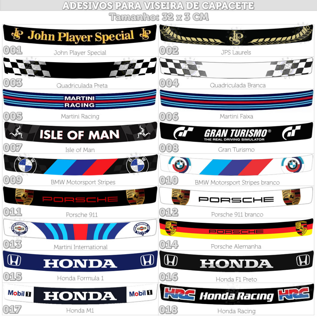 Adesivo Para Viseira De Capacete Vários Modelos Parte 1 | Shopee Brasil