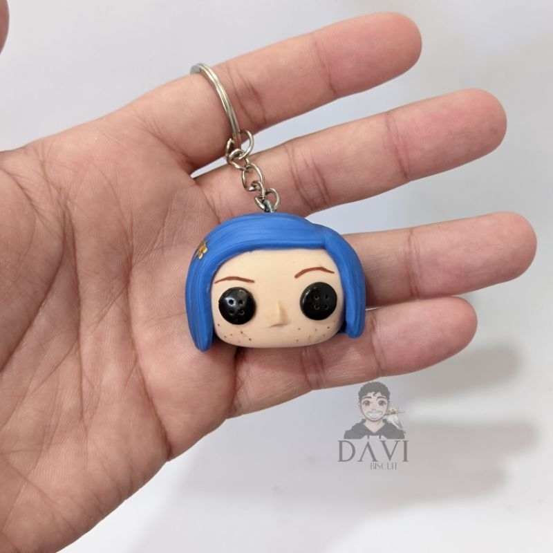 Chaveiro Coraline - Funko Pop - Cabeça Chaveirinho Coraline biscuit
