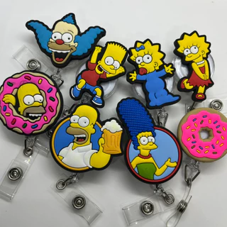 Porta Crachá Retrátil Personalizado - Os Simpsons - Donuts