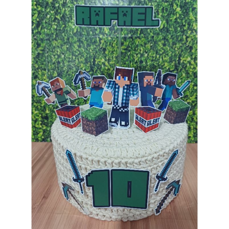 Bolo Minecraft chantilly 