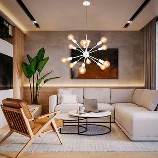 Lustre Pendente Átomo 12 Braços Decorativo Sala