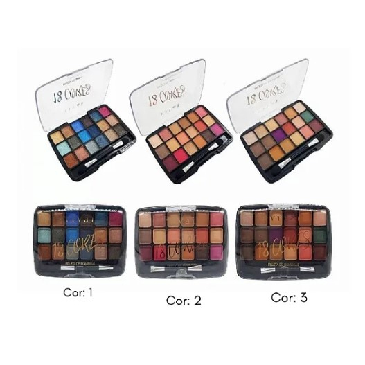 Paleta de Sombras 18 Cores Vivai