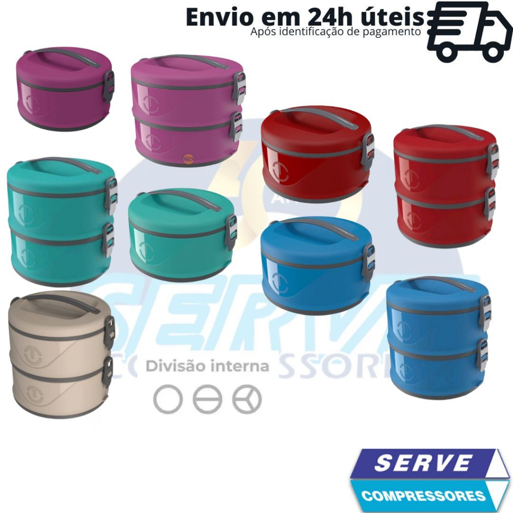 Marmita Termica Pequena Pote Termico Marmitas redonda fit 1, 5l