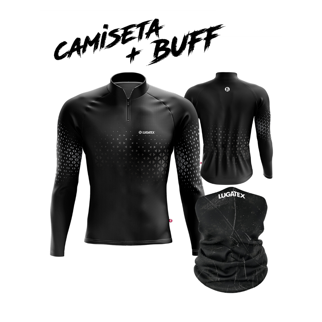 Camiseta de Pesca + Buff Com Proteção Solar UV+50