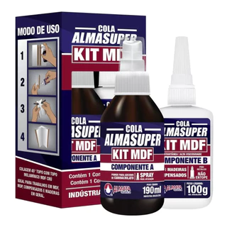 Kit Mdf Almasuper Cola Instantânea + Catalisador Acelerador