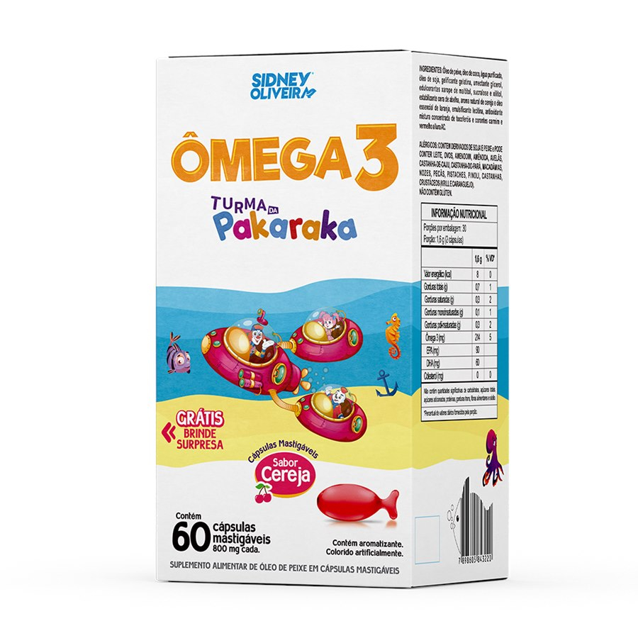 Omega 3 Kids 60 capsulas Mastigáveis Sidney Oliveira | Shopee Brasil