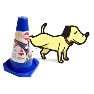 Postinho Cone Xixi Para Cachorro Educador Sanitário Grande Azul