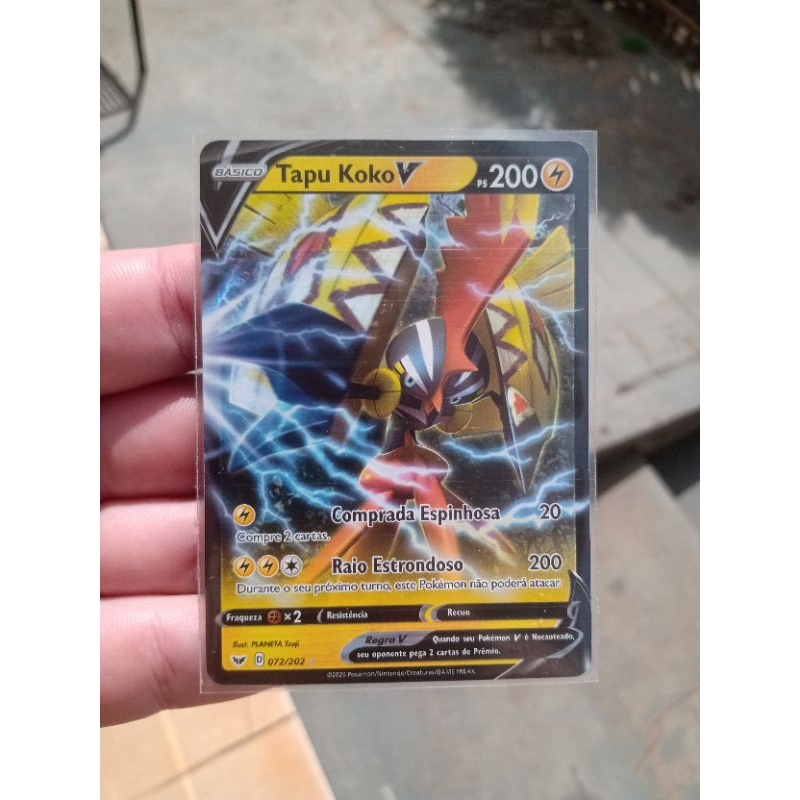 Carta Pokemon Tapu Koko V Português 72/202 Card Original Copag