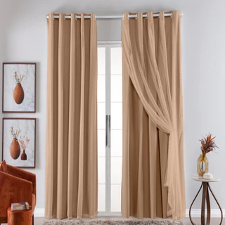 Cortina com Blackout PVC com Tecido Voil 4,00 metros 4,20 m x 2,50 m Varias Cores