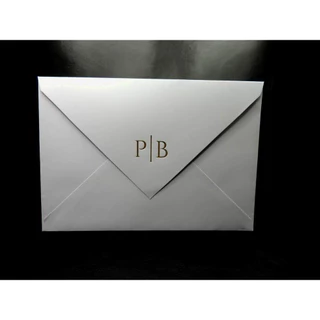 50 Envelopes Convite Casamento Clássico Branco Hot Stamping dourado