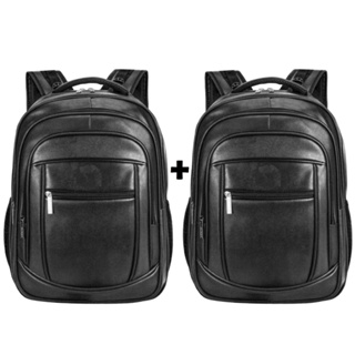 kit 2 Mochilas De Couro Grande Impermeável