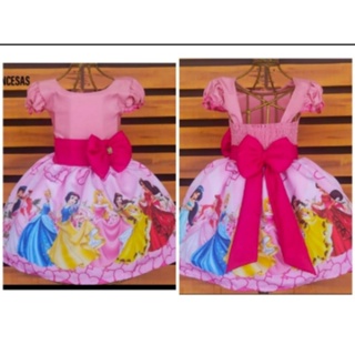 Vestido Infantil Temático Princesas Lindos