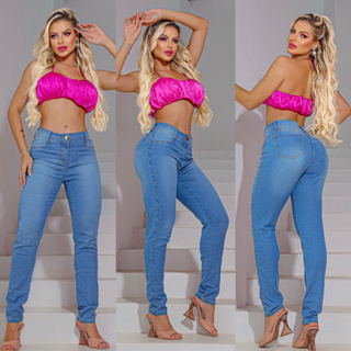 Calça Capri Jeans Feminina Com Lycra Levanta Bumbum Cintura Alta