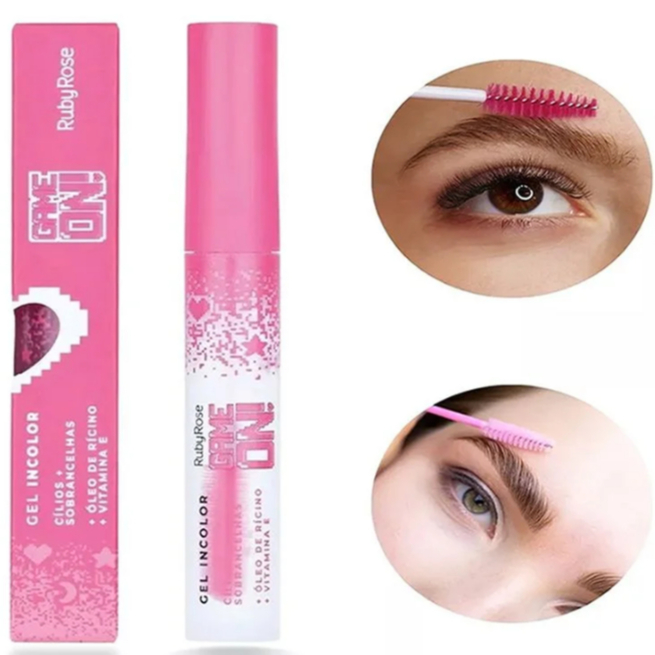 Gel para Sobrancelhas Ruby Rose Cílios Incolor - Game On! Ruby Rose Maquiagem Melu 3,8ml
