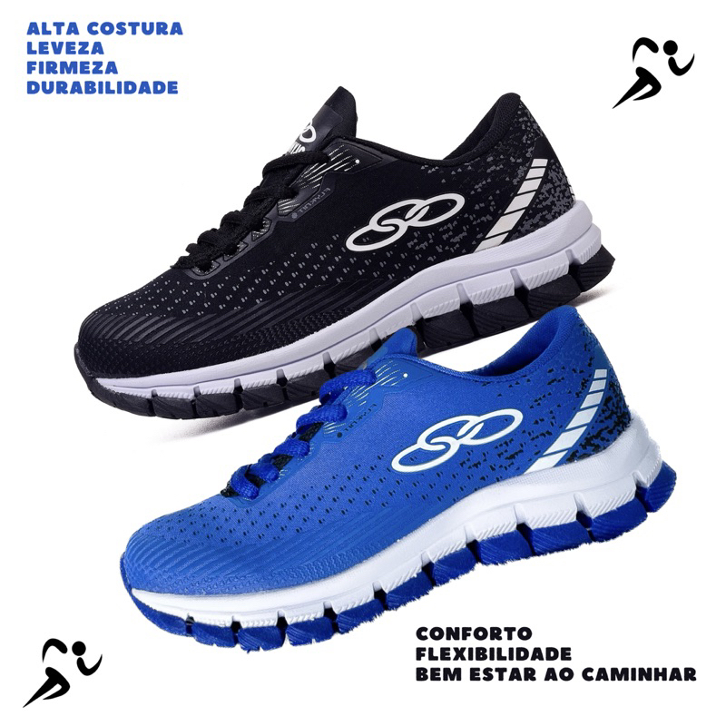 Kit 2 Pares Tênis Infantil Criança Escola Leve Macio Confortável