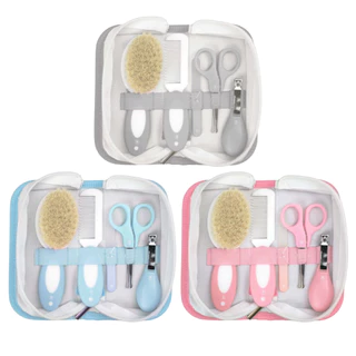Kit Higiene Bebê 5 Peças Cerdas Naturais Nécessaire Pimpolho