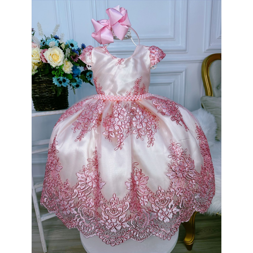 Vestido infantil de peça única com cinto, vestidos rosa para bebês, roupas  kawaii, estilo arejado, moda Y2K, 1-8Y, novo, quente, 2023