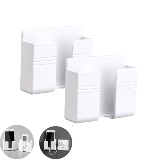 Kit 2 Suporte multiuso De Parede Para Celular Controle Plástico Branco