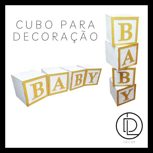 Cubo Baby Pintado / Decoração Chá de Bebê e Revelação Festa