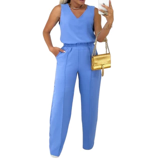 Conjunto Feminino Social Calça Pantalona e Blusa Regata