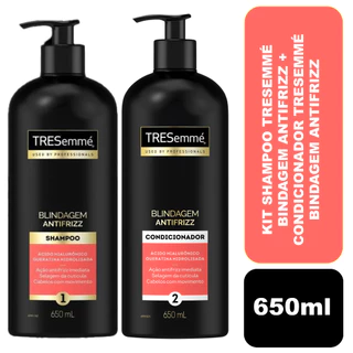 Shampoo e Condicionador Tresemmé 650ml Blindagem Antifrizz Ácido Hialurônico e Queratina Hidrolizada