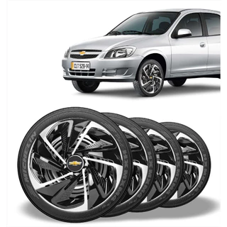 Kit 4x Calota Esportiva Nitro Aro 13/14 Gm Chevrolet Celta Prisma Agile Onix Classic Corsa Montana Meriva Spin