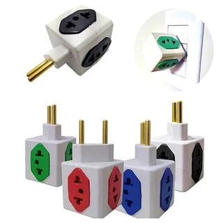 Kit 02 Adaptador Elétrico de Tomada Benjamim , Cubo Power (cores sortidas), Aceita Padrão antigo e/ou padrão novo 2p ou 2p + T podendo ser ligados até 4 aparelhos simultaneamente 127v/220v – 20A