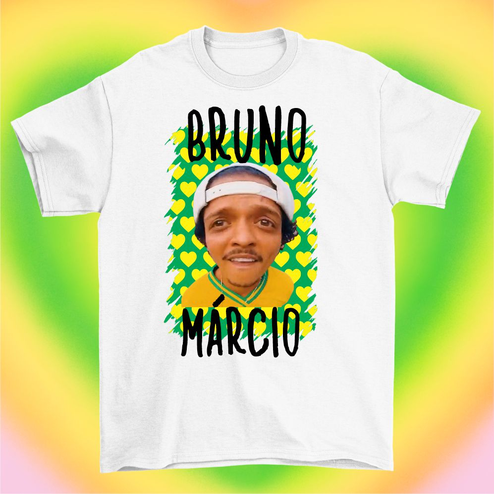 Camiseta Unissex Bruno Márcio Meme Brasil Camisa Bruno Mars Cantor Pop