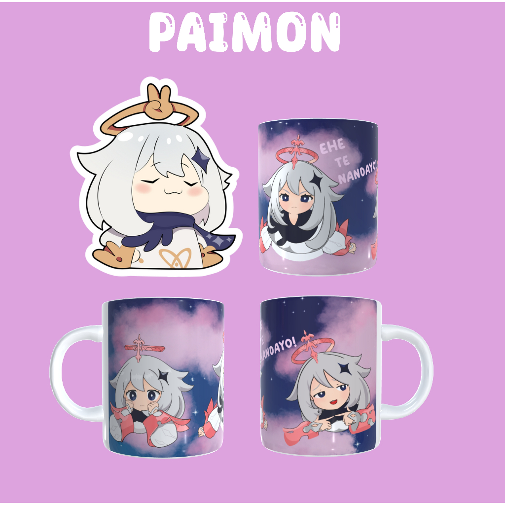 Caneca personalizada Genshin impact - Paimon EHE TE NANDAYO! | Shopee ...