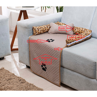 Cama Caminha Protetor De Sofá Pet Com Zíper e Ossinho - Lavável G