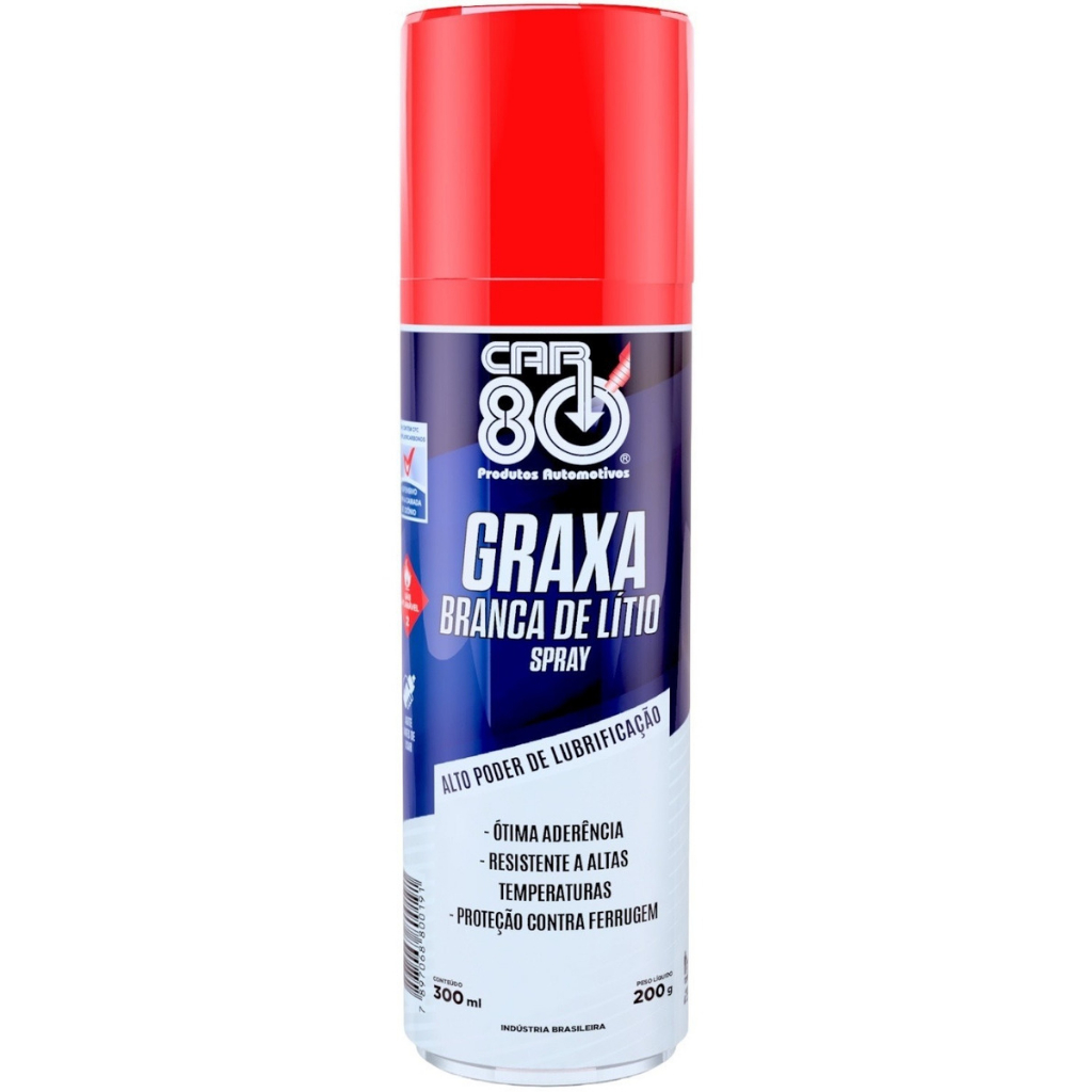 Graxa Branca De Lítio Lubrificante Spray 300ml Uso Geral