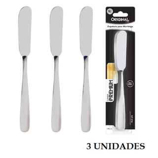 Conjunto 3 Espátulas Espátula Para Manteiga Patê E Geleia Aço Inox 15cm Original Line