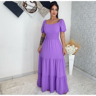 vestido longo luxo duna pipoca manga curto ombro ombro0650